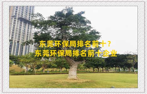 东莞环保局排名前十？东莞环保局排名前十企业